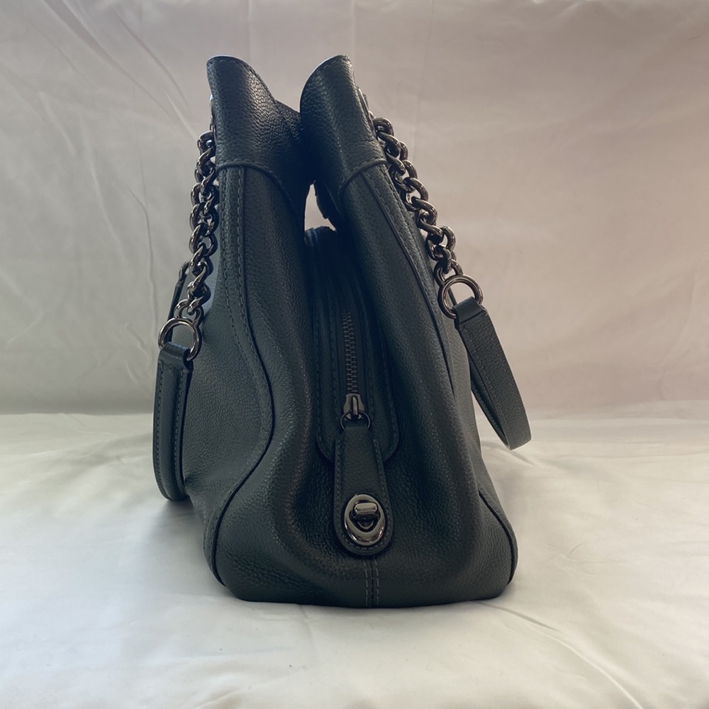 Coach Turnlock Chain Hunter Green Shoulder Bag Purse Gem